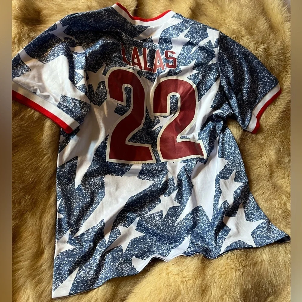 Vintage 1994 US Soccer World Cup Adidas Shirt All Over Print Jersey AOP FIFA - Picture 5 of 6